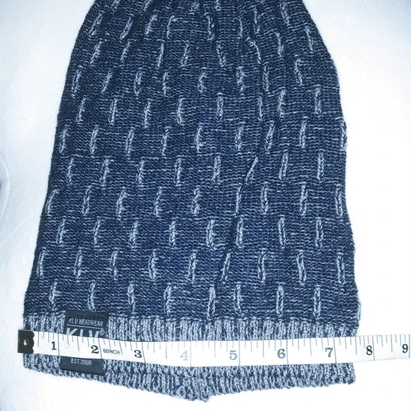 Blue Soft Knitted Lightweight Wool Slouchy Beanie - Picture 4 of 4